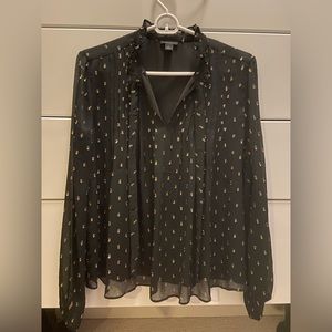 Long sleeve black Ann Taylor blouse size small